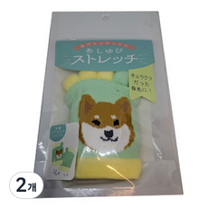 Nanoplan 腳丫柴犬綠色五指襪, 2個