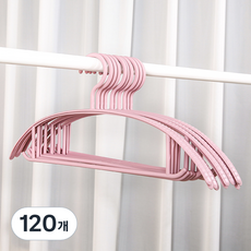 솔브리빙 기본 라운드형 어깨뿔방지 논슬립 옷걸이, 핑크, 120개