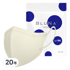 블루나 숨편한 새부리형 황사방역 마스크 대형 KF94, 5매입, 20개, 아이보리