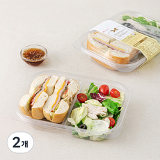 쉐푸드 햄치즈 베이글 샌드위치 & 닭가슴살 샐러드, 308g, 2개