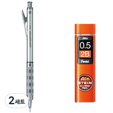 Pentel 飛龍文具 Graph Gear 1000 自動鉛筆 PG1015 + Ain Stein 2B 自動鉛筆芯, 0.5mm, 2套