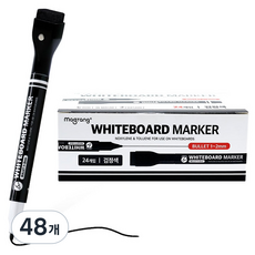 마그피아 지우개 일체형 자석 화이트보드 마카 24p, 검정, 2개