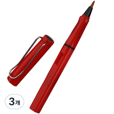 메탈 만년필풍 붓 04 빨간색, 3개, 중