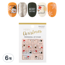 파셋 크리스마스 네일아트용 스티커, No 36 액자눈사람, 6개