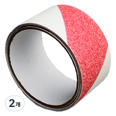 PVC防滑安全膠帶 紅色+白色 寬5cm x 長5m, 2個