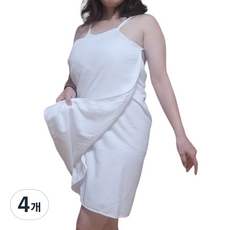 힙앤바디 여성용 골프 샤워 가운, 화이트, 4개
