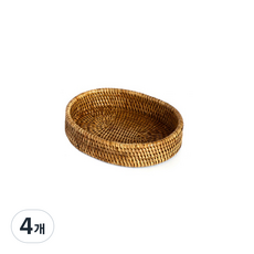 라탄 스몰 오발 트레이, 4개