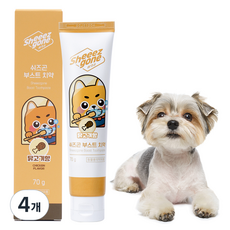 쉬즈곤 부스트 강아지 바르는 치약 치석 제거 닭고기향, 70g, 4개