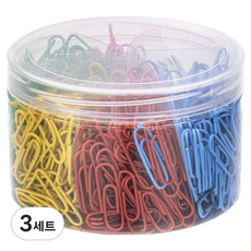 코히모 사무용 페이퍼 6컬러 클립 28mm 세트 5W0008, 600개입, 3세트