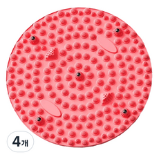 헬씨닷 원형 실리콘 발지압매트, 4개, 레드