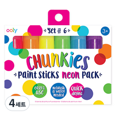 OOLY 胖胖螢光繪畫棒 chunkies paint sticks, 6色, 4套