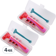 LEANNVERE 女性用除毛刀 + 3入刀片組 紅色, 4套