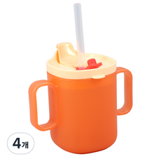 순수아 양손 다기능 빨대컵 아기물컵 스파우트컵 어린이집 준비물, 260ml, 4개, 레드