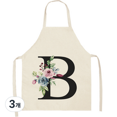알파벳 이니셜 앞치마 68 x 55 cm, B, 3개