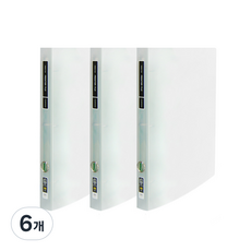 노블 투명 프론티어 프리미엄 A4 2cm D링 바인더 3공, 백색, 6개