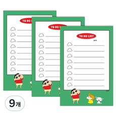 플라잉웨일즈 짱구는 못말려 메모패드 80 x 120 mm, 짱구짱아, 80매, 9개