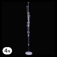 Mandeulhobby 活動用氣球支架底座 13孔 1.6m, 4個, 透明