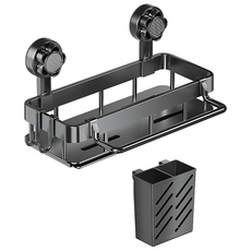 Kyhome 吸盤式廚房水槽海綿收納架/刷具瀝水架/筷子筒/抹布架, 1個, 灰色