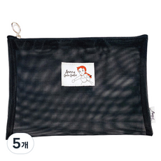 빨강머리앤 메쉬 파우치, 블랙, 5개