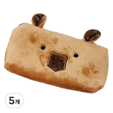 아가플러스 큐티 페이스 카피바라 필통, 랜덤 발송, 5개