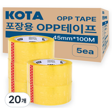 Kota 透明封箱膠帶 寬45mm x 長100m, 20個