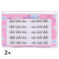 IHara 橫向5排免膠水牛奶假睫毛, 2個, 黑色