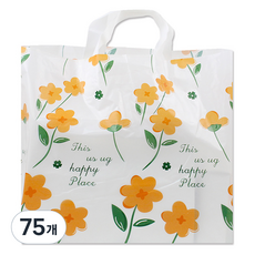 아이엔피 LDPE 손잡이 비닐백 중 35 x 25 cm, 01 오렌지플라워, 75개