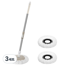 오코로 원형 물걸레 청소 밀대 + 걸레 2p 세트, 3세트