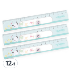 산리오 캐릭터 쉐이커 눈금자 15cm, 포차코, 12개