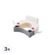 재미월드 보급형 청소도구 거치대, 3개, 화이트