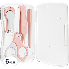 Blue Market 嬰兒透明盒指甲護理套組, 6組, 粉色