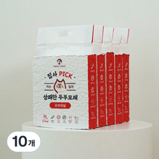 네네린도 고양이 집사픽 상쾌한 대용량 두부모래 가는입자, 3.2kg, 10개, 오리지널