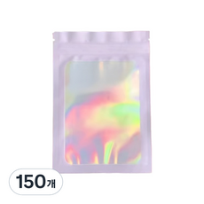 올하이 컬러풀 오로라 다용도 OPP 소품 포카 지퍼백 슬리브 포장봉투, 퍼플, 150개