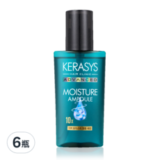 Kerasys 可瑞絲 Advanced 10X 保濕護髮精華, 補充水分, 適合乾澀毛躁髮質, 80ml, 6瓶