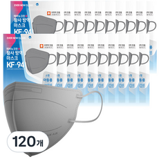 에버뉴크린 새부리형 황사방역마스크 소형 KF94, 5개입, 120개, 그레이