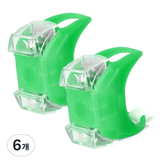 自行車店 矽膠 LED 燈 頭燈, 綠色, 6個