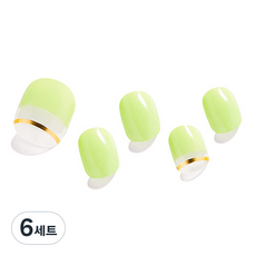 젤팡 골드리본 패디 팁 유광, 혼합색상, 6세트
