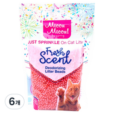 미큐 프레쉬씬 디오더라이징 고양이 화장실 오더컨트롤 비즈, 300g, 6개, 체리