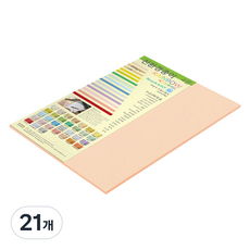 종이문화 두꺼운 양면 레인보우 카드지 No 26 피치 205g, 4절, 21개