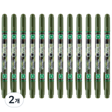라인플러스 OHP펜 1mm 물펜MB 3.0mm, 초록, 24개