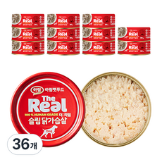하림펫푸드 더리얼 DOG 슬림 캔 강아지 간식, 닭고기맛, 90g, 36개