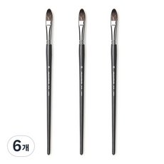 HWAHONG 華虹 壓克力平頭筆刷 黑色 牛耳毛 815 F, 18號, 6個