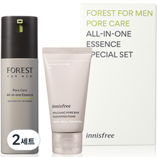 이니스프리 포레스트 올인원 에센스 100ml + 화산송이 모공 바하 클렌징폼 50ml 세트, 2세트