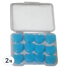 Luneon 簡約防噪音睡眠耳塞 愛心 天藍色, 2個, 12入