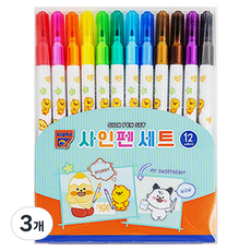 알파 알파프렌즈 12색 사인펜, 3개, 블루
