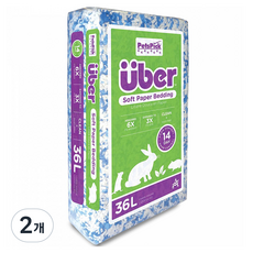 펫츠픽 반려동물 Uber 소프트 종이 베딩 흰색 + 파랑, 2개, 36L