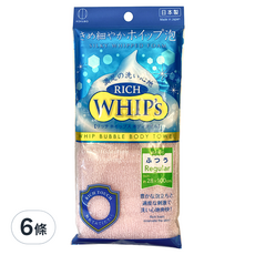 KOKUBO 小久保 日本中纖澡巾, Rich Whip's, 尺寸28x100cm, 粉色, 1條, 6條