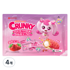 롯데웰푸드 크런키 캐치티니핑 더블크런치바 미니 스트로베리 쿠키칩, 275g, 4개