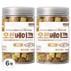 앉아바 강아지 오븐베이크 간식, 6개, 120g, 황태