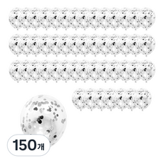 파티쇼 컨페티 풍선 메탈라운드, 실버, 150개